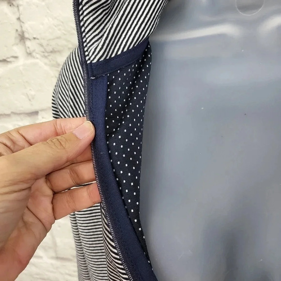 ATHLETA | Heavenly Hail Blue White Striped Polka Dot Hoodie Sz Small - Picture 8 of 15
